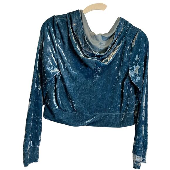 Velour zip up jacket | Blue | Kids Large 10/12 | Velvet | Y2k | Millenium | - Picture 2 of 3